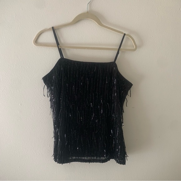 Sequin Fringe Square Neck Cami LOFT - Picture 6 of 7